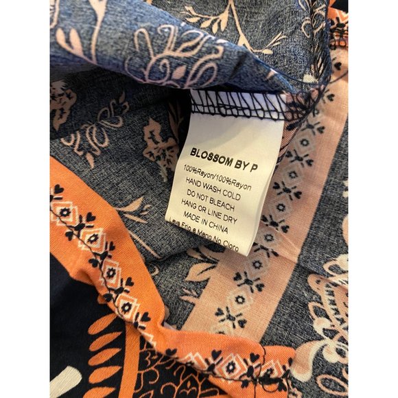 Blossom by P Peasant Top Elephant Print Women's M - Picture 9 of 11